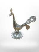 An Indian kohl applicator modelled as a bird, height 10 cm.