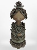 A Danish 20th century studio pottery figure of a woman by Flemming Ross,