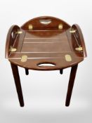 A mahogany butler's tray table,