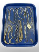 A group of costume jewellery, faux pearls,