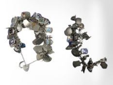 Two silver charm bracelets 134.