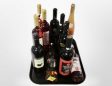 Eleven bottles of alcohol including Australian Merlot, Highland Black Scotch Whisky,