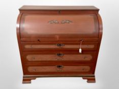 A 19th century Danish painted pine cylinder bureau,