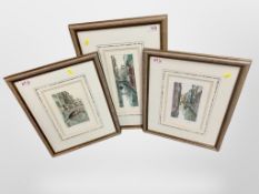 Twentieth Century Continental School : Venetian Canal Scene, etching with aquatint,