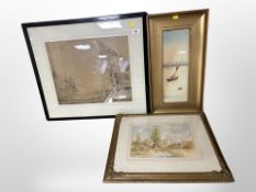 John Trail : Trees with lake beyond, watercolour, signed and dated 1913, 44 cm x 35 cm,