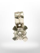 A 14ct white gold cubic zirconia pendant, length 13mm CONDITION REPORT: 1.