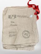 A large quantity of festive hessian sacks (Q)