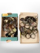 Two boxes of costume jewellery, mostly bangles,
