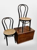 A stained pine blanket box, width 72 cm,