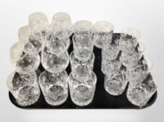 Two sets of seven crystal tumblers and further set of six rummers (20)