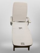 Two Jardin folding plastic garden lounger with cushions