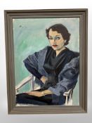 Danish school : oil on canvas, portrait of a lady,