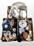 Three boxes of Danish pottery wares, dinner china,