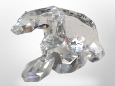 A Swarovski crystal polar bear, height 12.