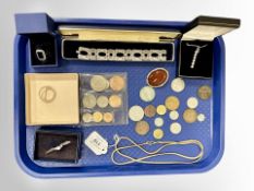 A Swarovski dress ring together with cuff bracelet, pendant on chain,