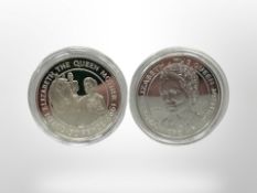 A Gibraltar 1990 Queen Elizabeth The Queen Mother silver proof Crown,