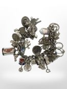 A silver charm bracelet 108.