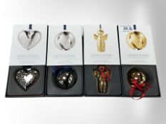 Four Georg Jensen Christmas Collectibles designed by Alfredo Haberli, 2017,