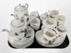 Thirty two pieces of Japanese eggshell porcelain tea china