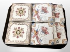 A group of late Victorian transfer printed ceramic tiles
