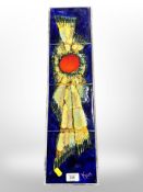 A 1970's Danish glazed pottery tiled panel, length 61 cm,