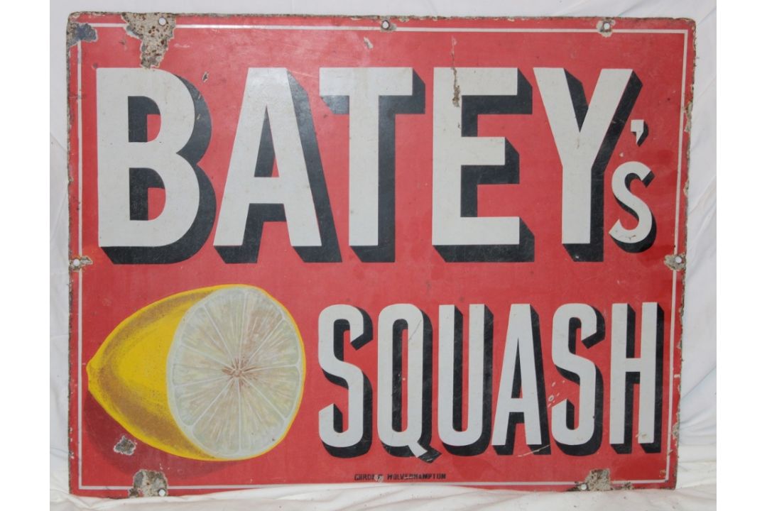 An enamel rectangular advertising sign "Batey's Squash", - Image 1 of 2