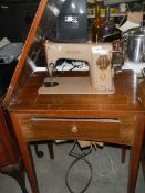 An old Singer sewing machine.