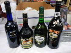 Two bottles of Baileys and two bottles of sherry.