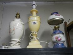 A vintage alabaster table lamp.