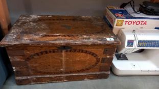 A Victorian pine box - 59cm x 36cm x 30cm. COLLECT ONLY