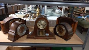 5 x 8 day mantle clocks for spares or repair COLLECT ONLY