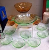 A pretty green art deco dessert set & 1 other set