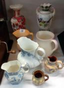 A quantity of vases & jugs including Torquay ware
