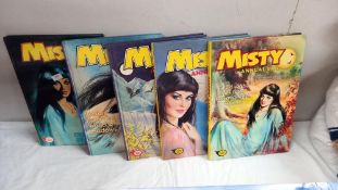 5 vintage Misty annuals, 1982 through to 1986