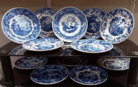 A set of 12 Wedgwood plates from the Wedgwood blue and white collection