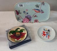 A boxed Moorcroft pin dish, Wedgwood cuckoo tray etc