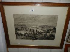 A Framed and glazed print entitled The Battle of Preston and Walton. COLLECT ONLY.