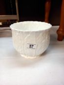 A lovely Coalport country ware white cabbage leaf plant pot Height 15cm, diameter at widest 18cm