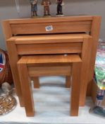 A modern solid oak nest of tables COLLECT ONLY