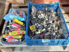 A large box of classic switches/plugs etc., COLLECT ONLY.