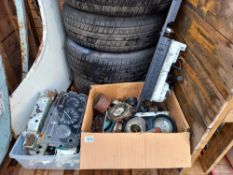 Two boxes of speedos, rev counters etc., COLLECT ONLY.