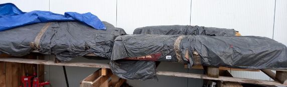 Two pairs of Ford Zephyr rear back and base seats, COLLECT ONLY.