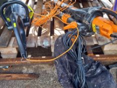 A Worx leaf blower & a garden groomer COLLECT ONLY