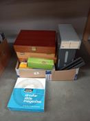 A quantity of slide projector boxes COLLECT ONLY