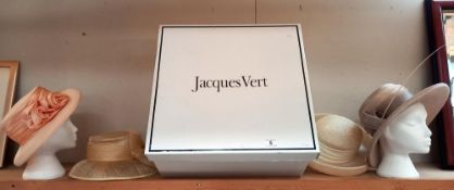 2 Jaques Vert hats and 2 others, along with a Jaques Vert hatbox, heads not included