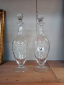 2 Dartington crystal decanters (1 has been inscribed)
