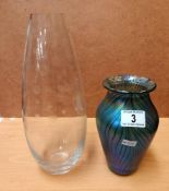 A signed art glass vase (Glasform) and 1 other vase