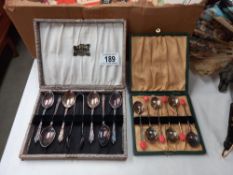 2 cased sets of teaspoons