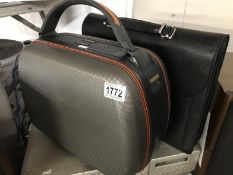 A soft leather brief case and a lockable vanity case COLLECT ONLY