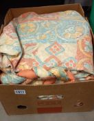 3 good pairs of curtains and one pair of tie backs, sizes; 70